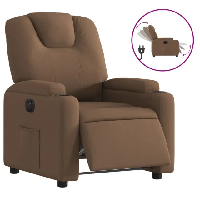 Fauteuil inclinable électrique Marron Tissu