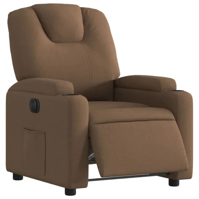 Fauteuil inclinable électrique Marron Tissu