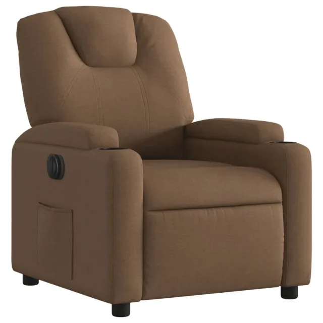 Fauteuil inclinable électrique Marron Tissu