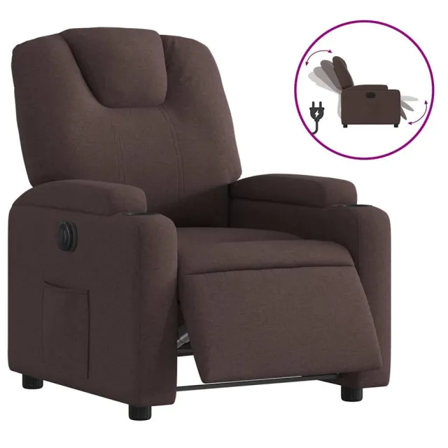 Fauteuil inclinable électrique Marron foncé Tissu