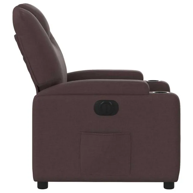 Fauteuil inclinable électrique Marron foncé Tissu