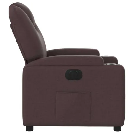 Fauteuil inclinable électrique Marron foncé Tissu