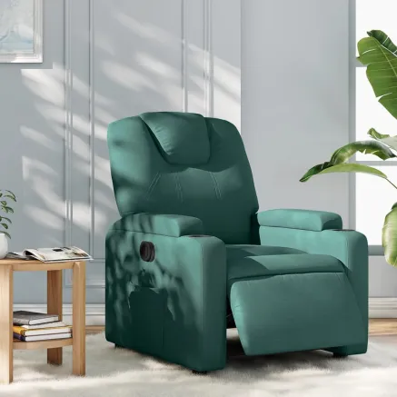 Fauteuil inclinable électrique Vert foncé Tissu