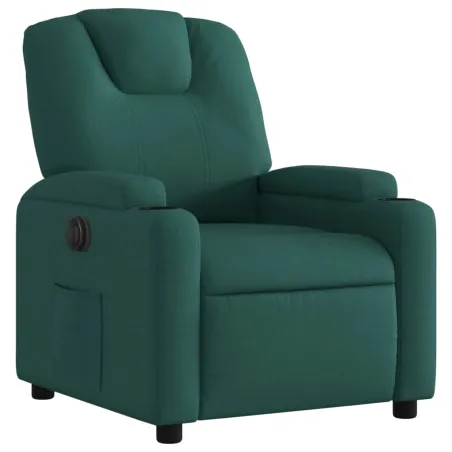 Fauteuil inclinable électrique Vert foncé Tissu