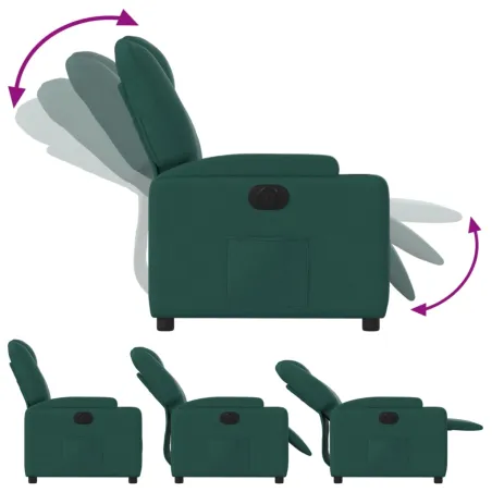 Fauteuil inclinable électrique Vert foncé Tissu