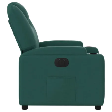 Fauteuil inclinable électrique Vert foncé Tissu