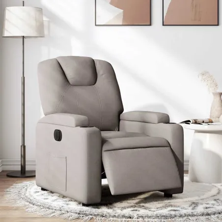 Fauteuil inclinable électrique Taupe Tissu