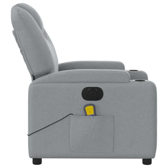 Fauteuil de massage inclinable électrique gris clair tissu
