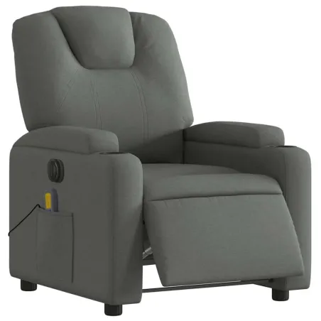 Fauteuil inclinable de massage électrique gris foncé tissu