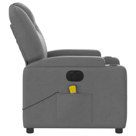Fauteuil inclinable de massage électrique gris foncé tissu