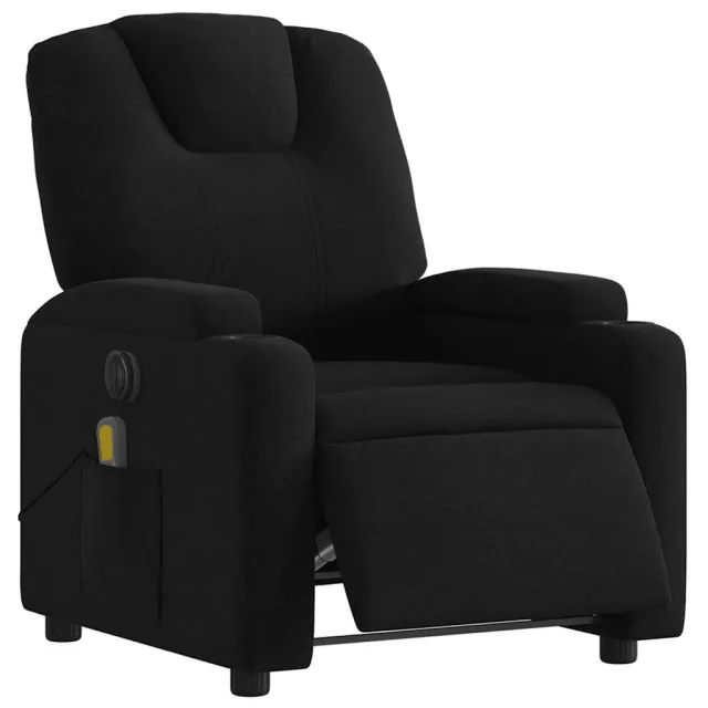 Fauteuil de massage inclinable électrique Noir Tissu