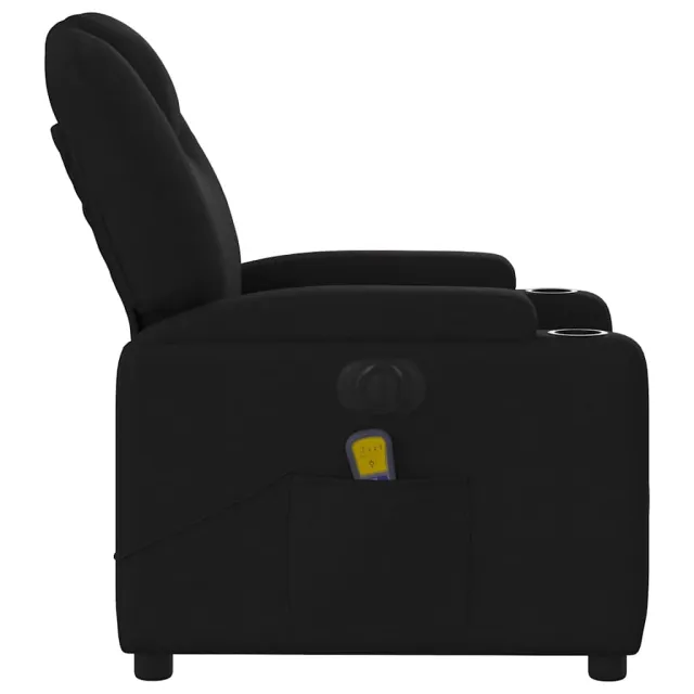 Fauteuil de massage inclinable électrique Noir Tissu