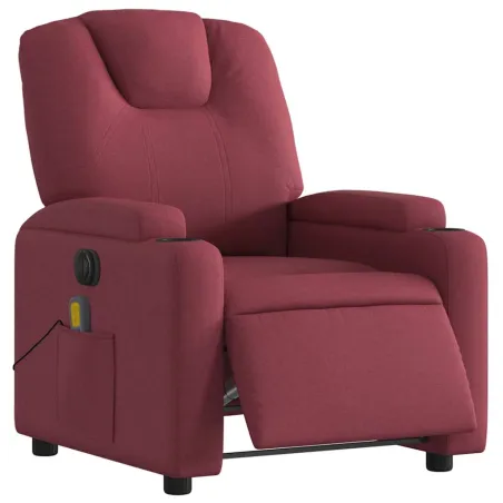 Fauteuil de massage inclinable électrique Rouge bordeaux Tissu