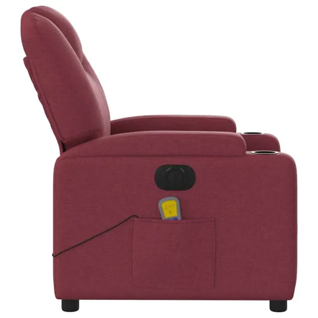 Fauteuil de massage inclinable électrique Rouge bordeaux Tissu