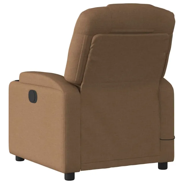 Fauteuil inclinable de massage électrique marron tissu
