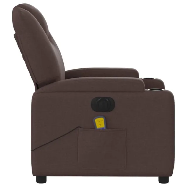 Fauteuil de massage inclinable électrique Marron foncé Tissu