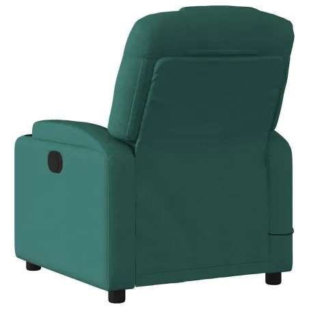 Fauteuil de massage inclinable électrique Vert foncé Tissu
