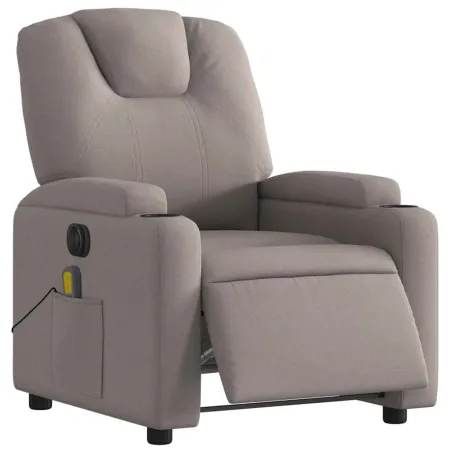 Fauteuil de massage inclinable électrique Taupe Tissu