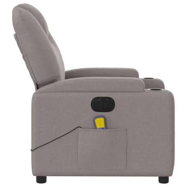 Fauteuil de massage inclinable électrique Taupe Tissu