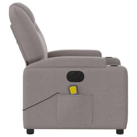Fauteuil de massage inclinable électrique Taupe Tissu