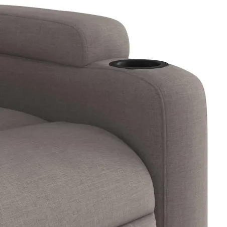Fauteuil de massage inclinable électrique Taupe Tissu