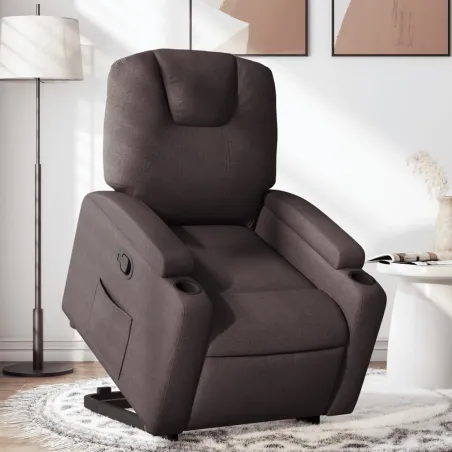 Fauteuil inclinable marron foncé tissu