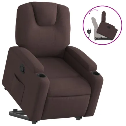 Fauteuil inclinable marron foncé tissu 2
