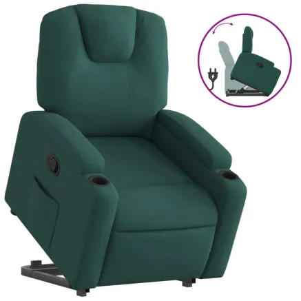 Fauteuil inclinable vert foncé tissu 2
