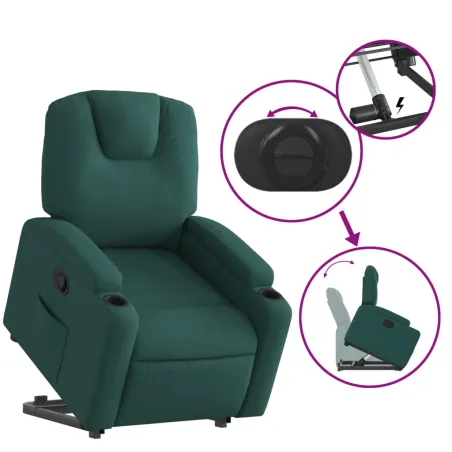 Fauteuil inclinable vert foncé tissu