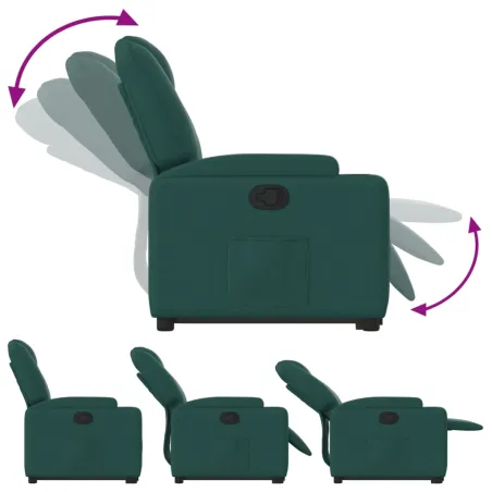 Fauteuil inclinable vert foncé tissu