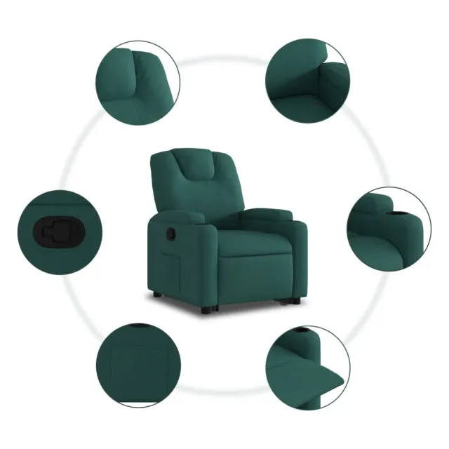 Fauteuil inclinable vert foncé tissu