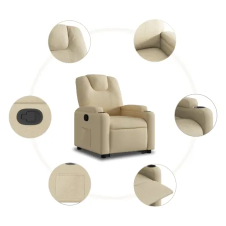 Fauteuil inclinable Crème Tissu