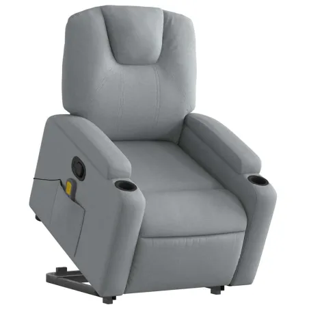 Fauteuil de massage inclinable Gris clair Tissu