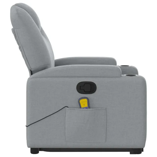 Fauteuil de massage inclinable Gris clair Tissu