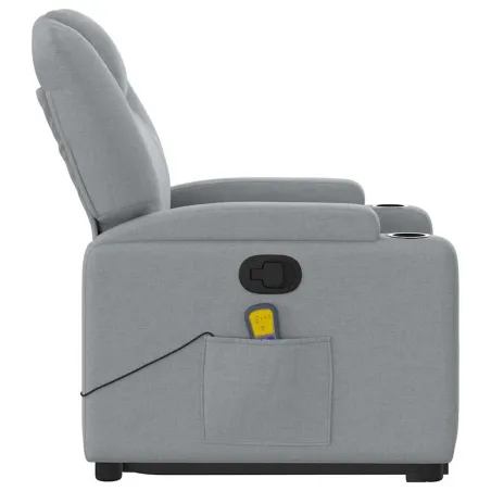 Fauteuil de massage inclinable Gris clair Tissu