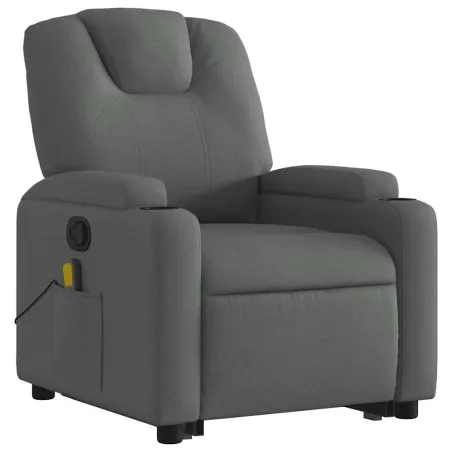 Fauteuil de massage inclinable Gris foncé Tissu