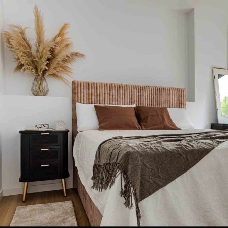 Nachtkastje Alexandra House Living Zwart Gouden 35 x 72 x 50 cm