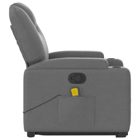 Fauteuil de massage inclinable Gris foncé Tissu