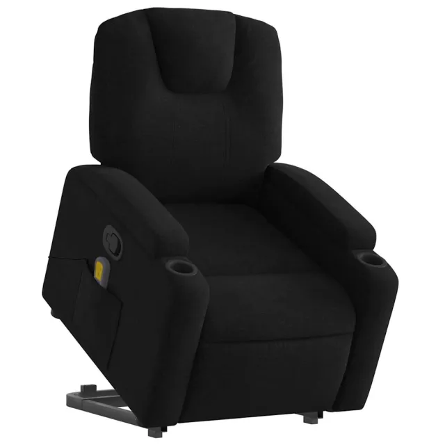 Fauteuil de massage inclinable Noir Tissu