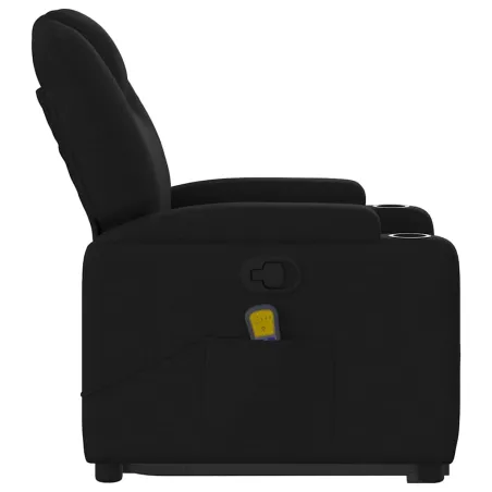 Fauteuil de massage inclinable Noir Tissu