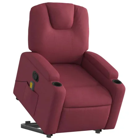 Fauteuil inclinable de massage Rouge bordeaux Tissu