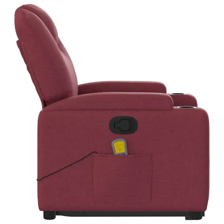 Fauteuil inclinable de massage Rouge bordeaux Tissu