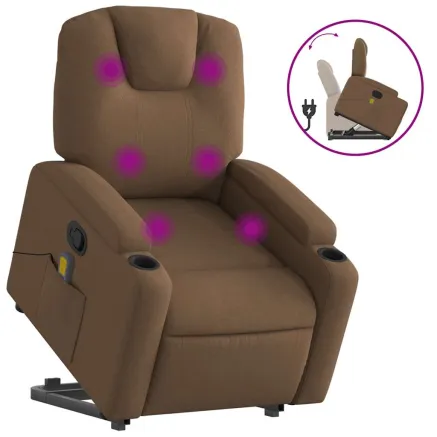 Fauteuil de massage inclinable Marron Tissu 2