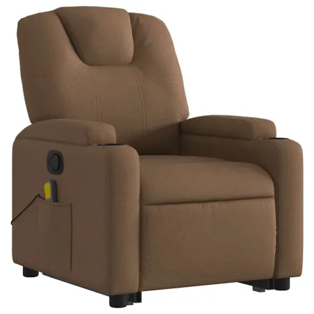 Fauteuil de massage inclinable Marron Tissu