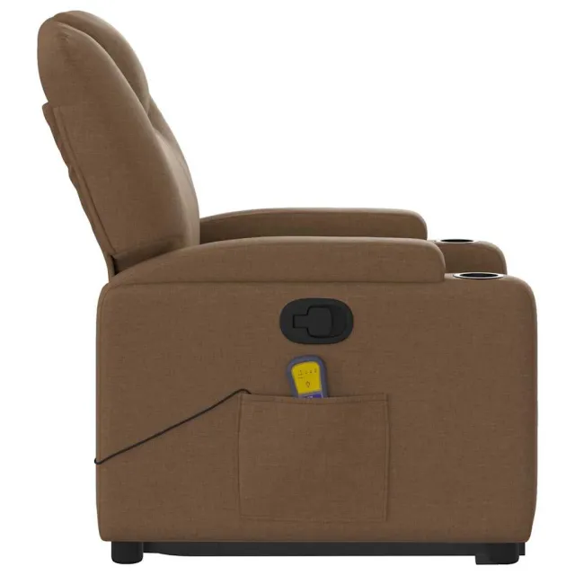 Fauteuil de massage inclinable Marron Tissu