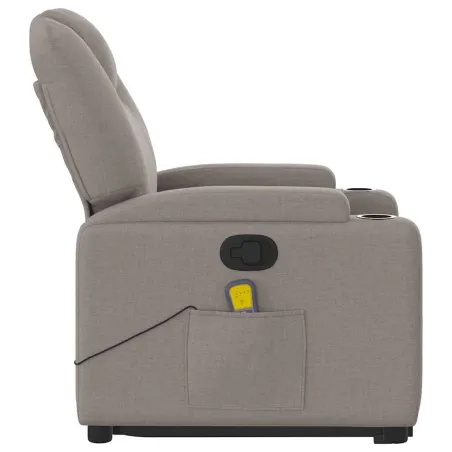 Fauteuil inclinable de massage Taupe Tissu