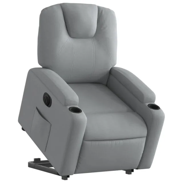 Fauteuil inclinable électrique gris clair tissu