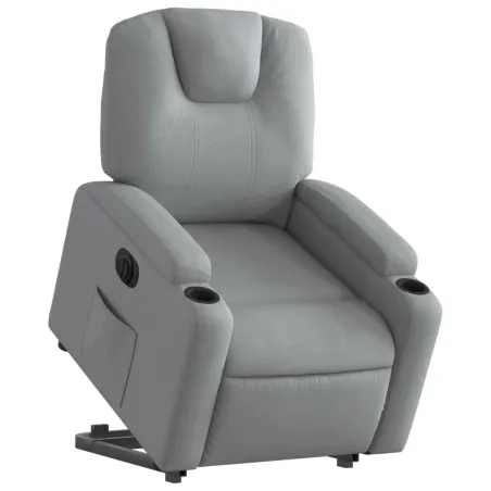 Fauteuil inclinable électrique gris clair tissu