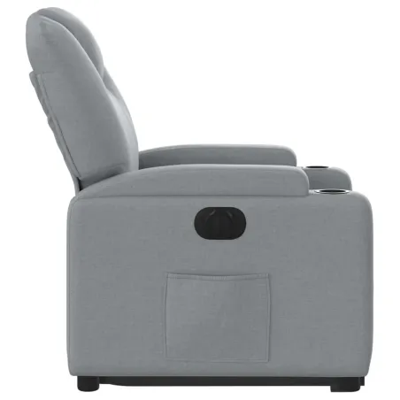 Fauteuil inclinable électrique gris clair tissu