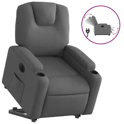 Fauteuil inclinable électrique gris foncé tissu 2